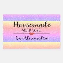 Homemade met het liefdesregenbooglitterscript