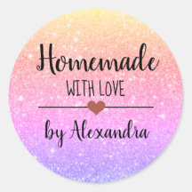 Homemade met het liefdesregenbooglitterscript