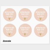 Homemade met liefde Blush Pink Classic Round Stick Ronde Sticker (Vel)