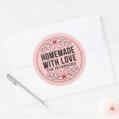 Homemade met liefde Blush Pink Classic Round Stick Ronde Sticker (Envelop)