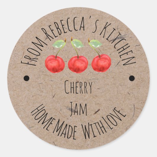 Homemade met liefde Cherry Jam Label (Voorkant)