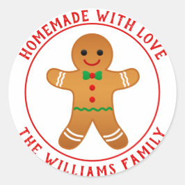 Homemade met liefde - Kerst van Gingerbrood Ronde Sticker