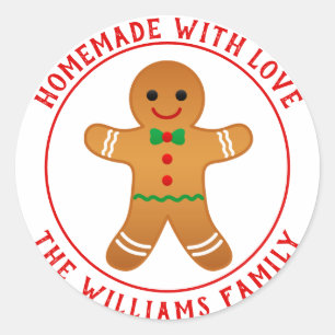 Homemade met liefde - Kerst van Gingerbrood Ronde Sticker