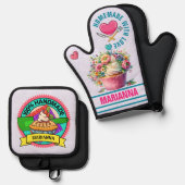 Homemade met liefde ovenwant & pannenlap set (Voorkant / Achterkant)