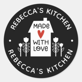 Homemade met liefde ronde sticker