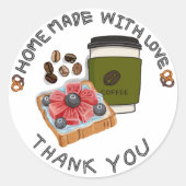 Homemade met liefde ronde sticker (Voorkant)