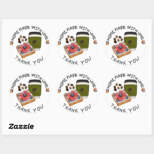 Homemade met liefde ronde sticker
