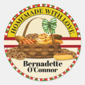 Homemade met liefde ronde sticker (Voorkant)