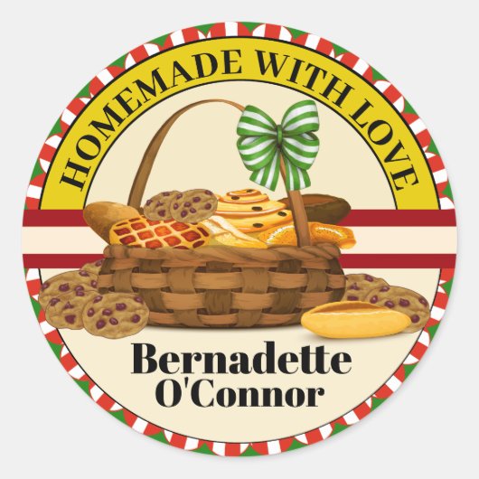 Homemade met liefde ronde sticker (Voorkant)