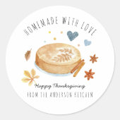 Homemade met liefde | Thanksgiving Friendsgiving Ronde Sticker (Voorkant)