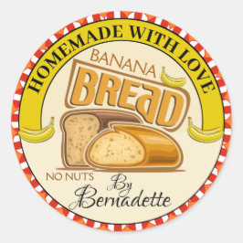 Homemade met liefdesbrood ronde sticker