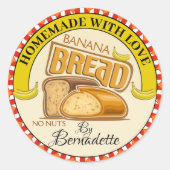 Homemade met liefdesbrood ronde sticker (Voorkant)