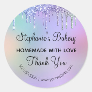 Homemade met liefdesdrift Glitter Hartelijk dank Ronde Sticker