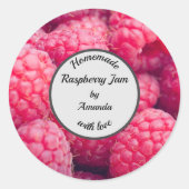Homemade met liefdesframbozenfotojam ronde sticker (Voorkant)