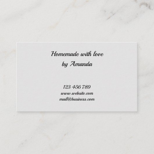 Homemade met liefdesfruitfoto aanpasbaar visitekaartje (Achterkant)