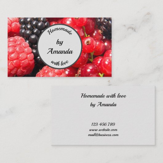 Homemade met liefdesfruitfoto aanpasbaar visitekaartje (Voorkant / Achterkant)