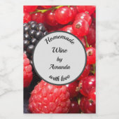 Homemade met liefdesfruitfotoflesje wijn etiket (Enkel label)