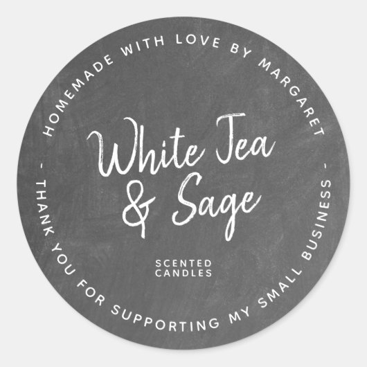 Homemade met liefdesgecentreerde kaarsen karton ronde sticker (Voorkant)