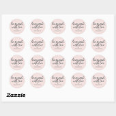 Homemade met liefdesgepersonaliseerde pastroze cad ronde sticker (Vel)