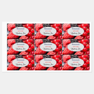 Homemade met liefdesjam, foto van vers fruit labels