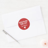 Homemade met liefdesrode kerst ronde sticker (Envelop)