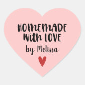 Homemade met liefdesroze hart sticker (Voorkant)