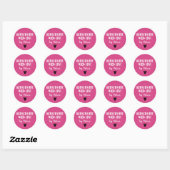 Homemade met liefdesroze ronde sticker (Vel)