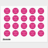 Homemade met liefdesroze witte scriptnaam ronde sticker (Vel)