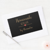 Homemade met liefdeszwarte en gouden ovaal sticker (Envelop)