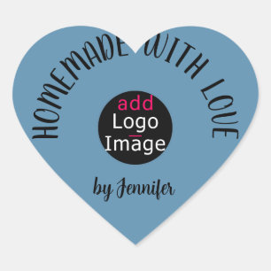 Homemade met liefhebbend stijlvol, aangepast deeg hart sticker