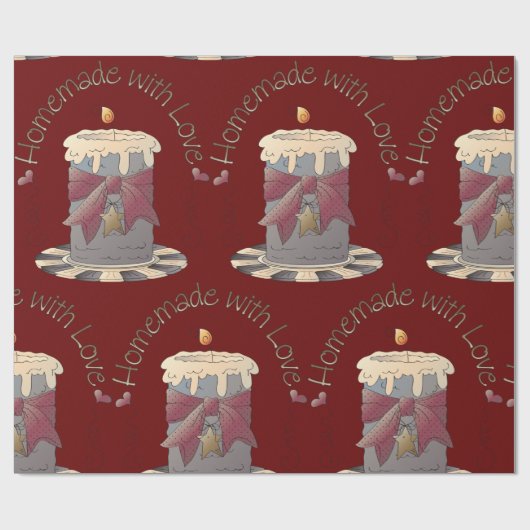 Homemade met Love Candle Cadeaupapier (Vlak)