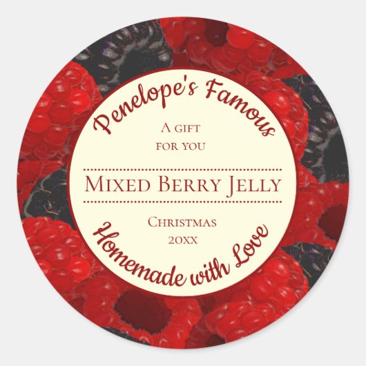 Homemade met Love Custom Gemengd Berry Jelly Label (Voorkant)