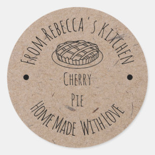 Homemade met Love Faux Kraft Paper Pie Label