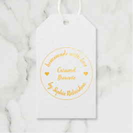 Homemade met Love Gold Heart Modern Baking Cadeaulabels