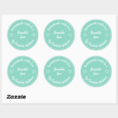 Homemade met Love | Hart Modern Jam Mint Green Ronde Sticker (Vel)