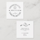 Homemade met Love |Hartelijk dank voor uw bestelli Vierkante Visitekaartje (Voorkant / Achterkant)