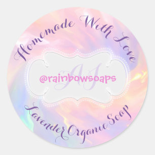 Homemade met Love Instagra Web Name Soap Ronde Sticker