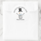 Homemade met Love Jolly Snowman baklabels Ronde Sticker (Tas)
