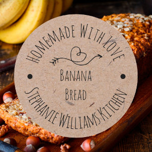 Homemade met Love Kraft Paper   Betaalde goederen Ronde Sticker