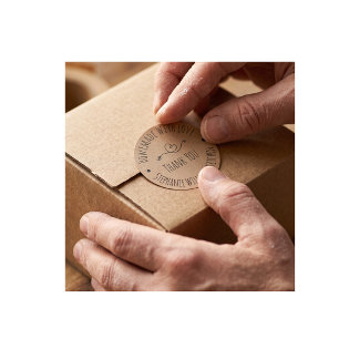 Homemade met Love Kraft Paper Hartelijk dank Ronde Sticker
