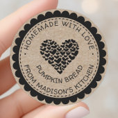 Homemade met Love Kraft Paper Heart Bked Goods Ronde Sticker