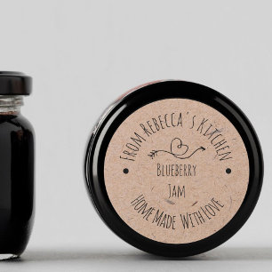 Homemade met Love Kraft Paper   Jam Canning Label