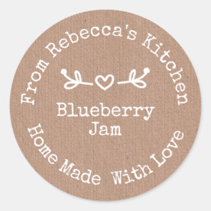 Homemade met Love Kraft Paper   Jam Canning Label