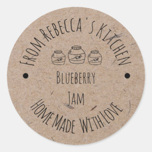 Homemade met Love Kraft Paper   Jam Canning Label