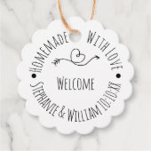 Homemade met Love Kraft Paper | Weddenschap Bedankjes Labels (Voorkant)