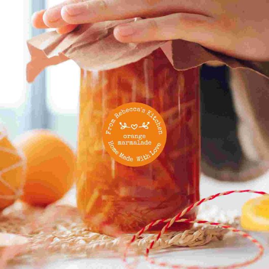 Homemade met Love Oranje Marmalade Canning Ronde Sticker