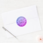 Homemade met Love | Paarse Waterverf Hartelijk dan Ronde Sticker (Envelop)