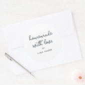 Homemade met Love Personalized Black White Gift Ronde Sticker (Envelop)