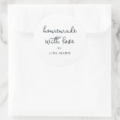 Homemade met Love Personalized Black White Gift Ronde Sticker (Tas)