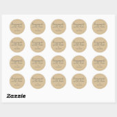 Homemade met Love Personalized Kraft Paper Cadeaut Ronde Sticker (Vel)